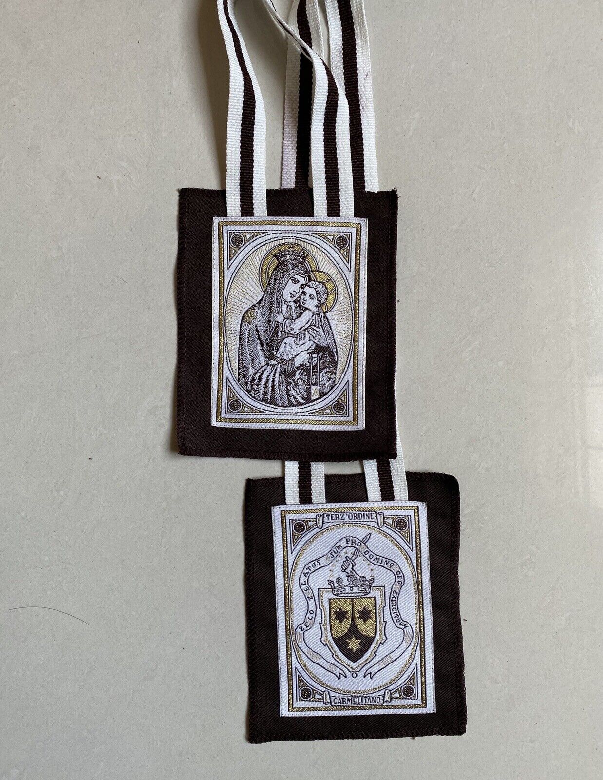 Big Scapulars of Our Lady of Mt. Carmel (traditional) Third Order 4.5x5.2inch