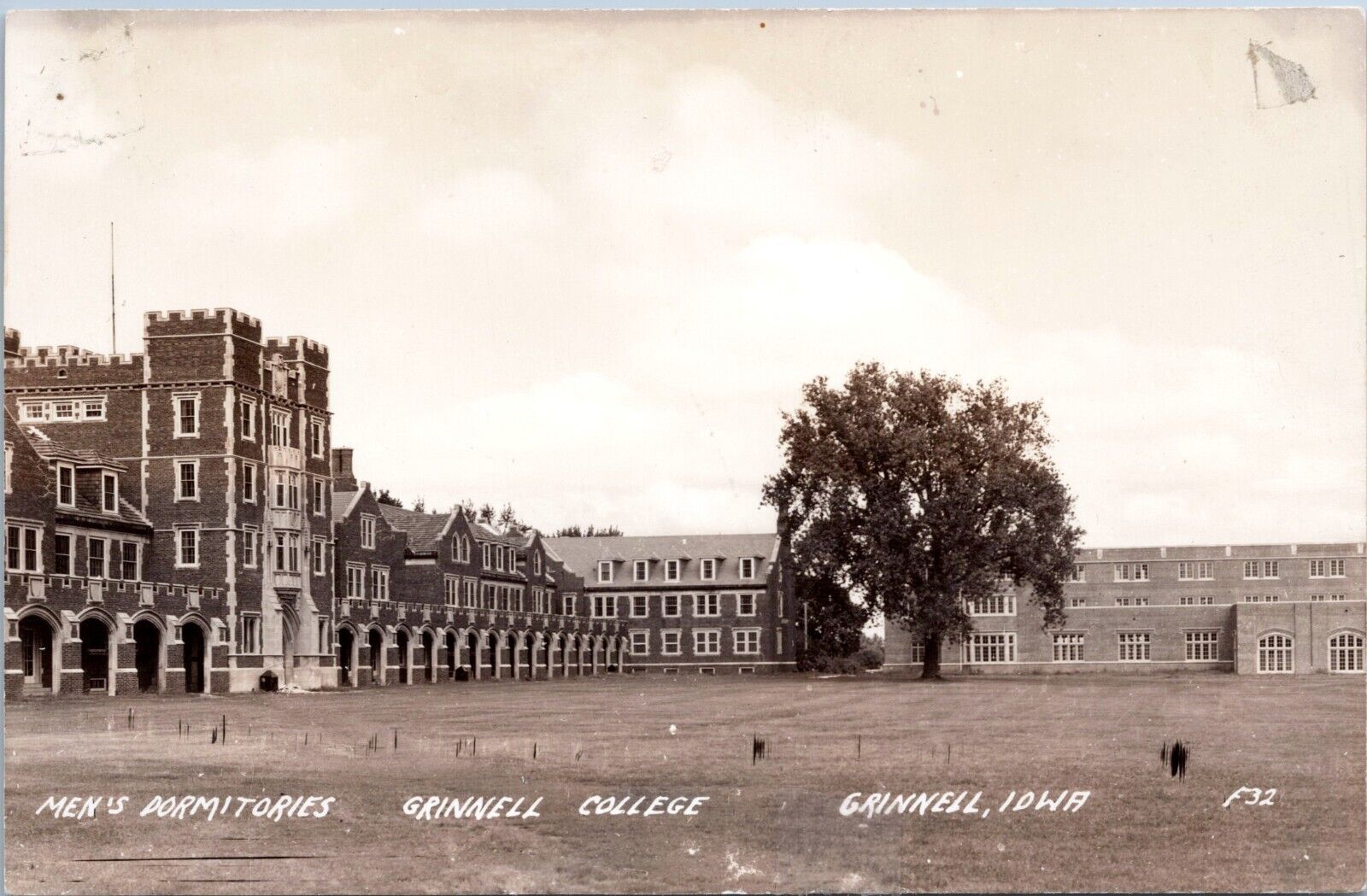 RPPC Men\'s Dormitories, Grinnell College, Iowa - c1930-1950 Photo Postcard