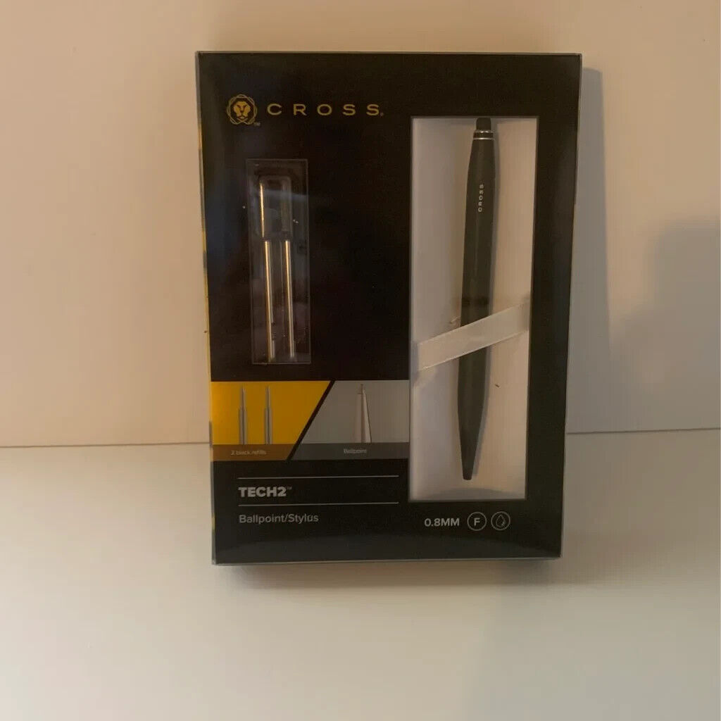 Cross Tech2 Ballpoint Pen (Black) and Stylus with 2 Bonus Refills Christmas Gift