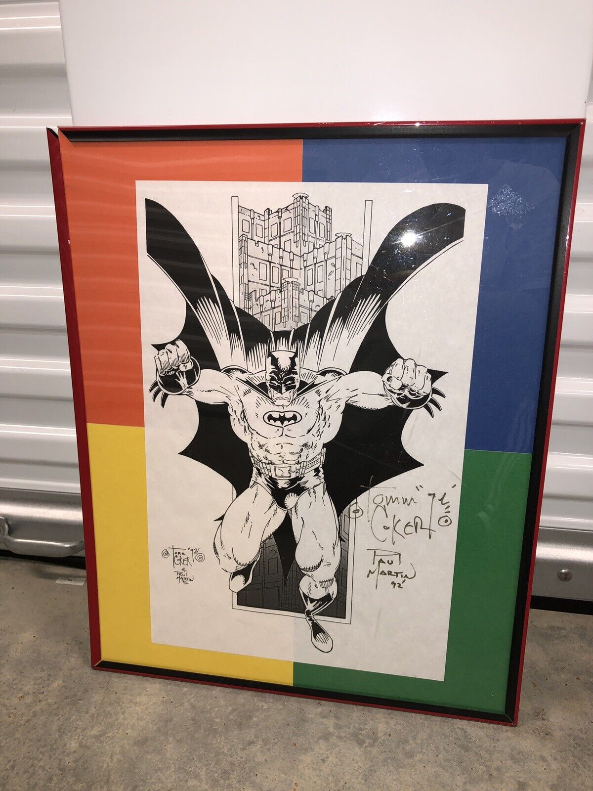 1992 signed Batman print Tommy Coker Paul Martin 20x16 