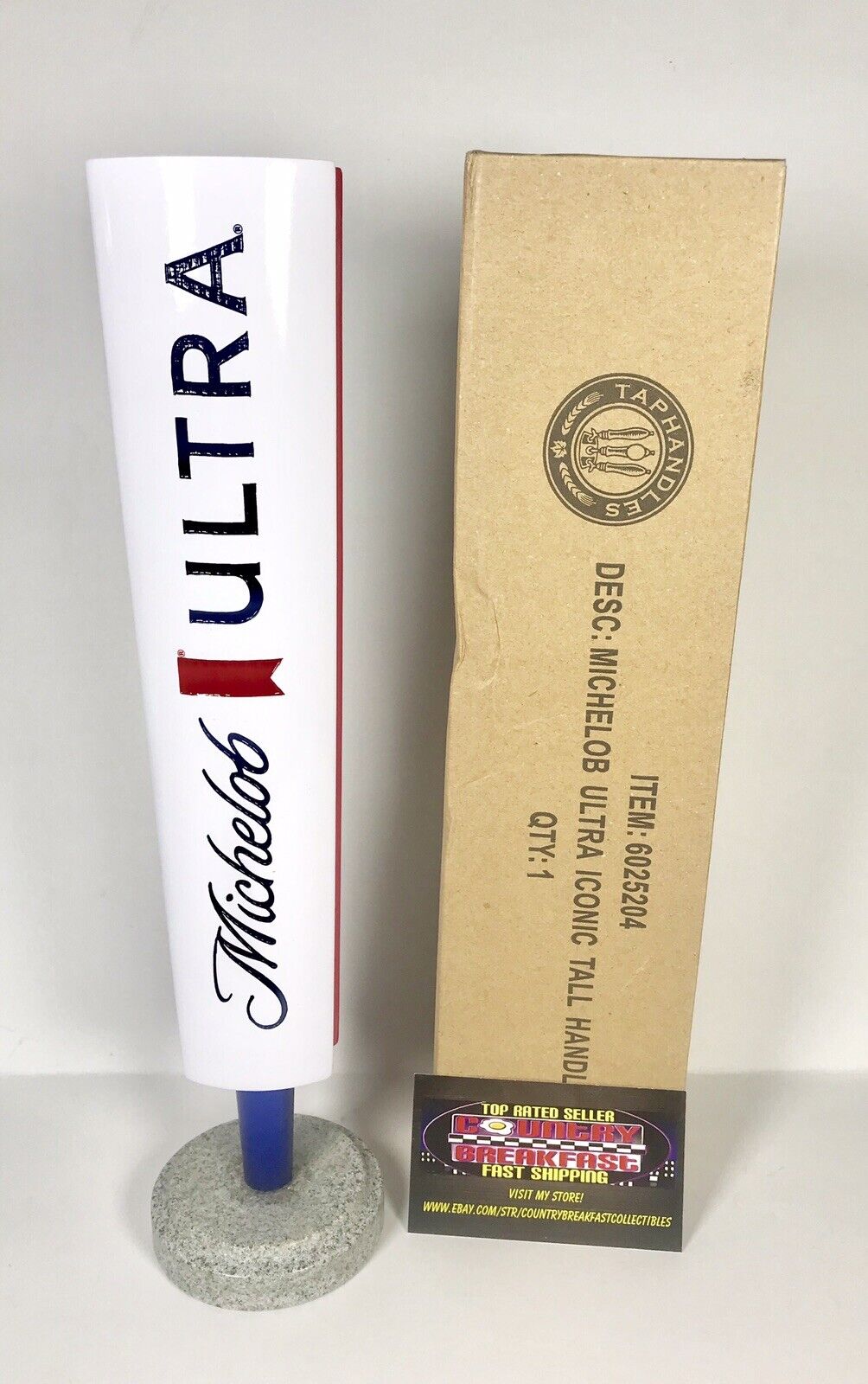 Michelob Ultra Ribbon Logo Beer Tap Handle 12” Tall - Brand New In Box