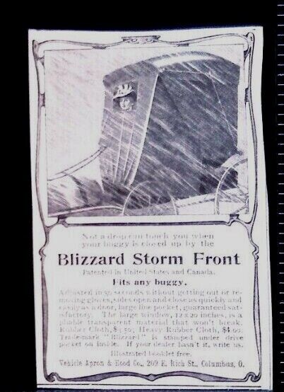 Early 1900s Horse Buggy Rain Protector Covering Original Print Ad 