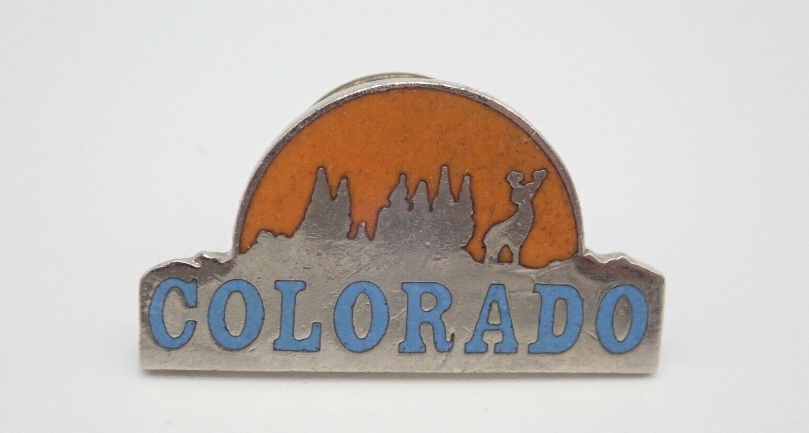 Colorado Sunset Silver Tone Vintage Lapel Pin