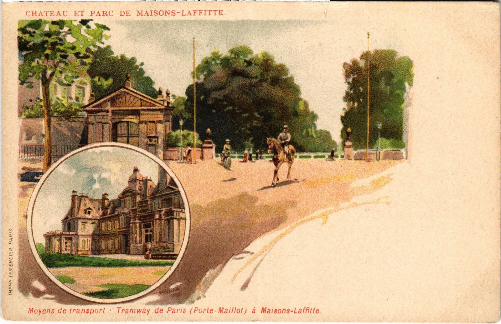 CPA LITHO Maisons-Lafitte Chateau et Parc (1276583)