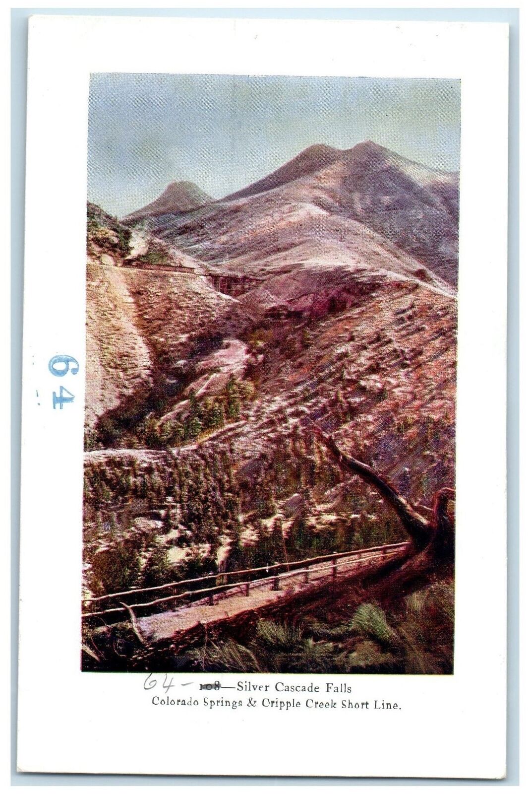 c1905 Silver Cascade Falls Colorado Springs & Cripple Creek Colorado CO Postcard