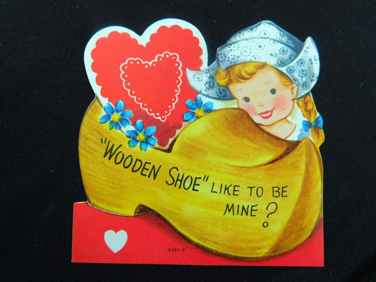 Vintage MCM Valentine Wooden Shoe Dutch Girl V579