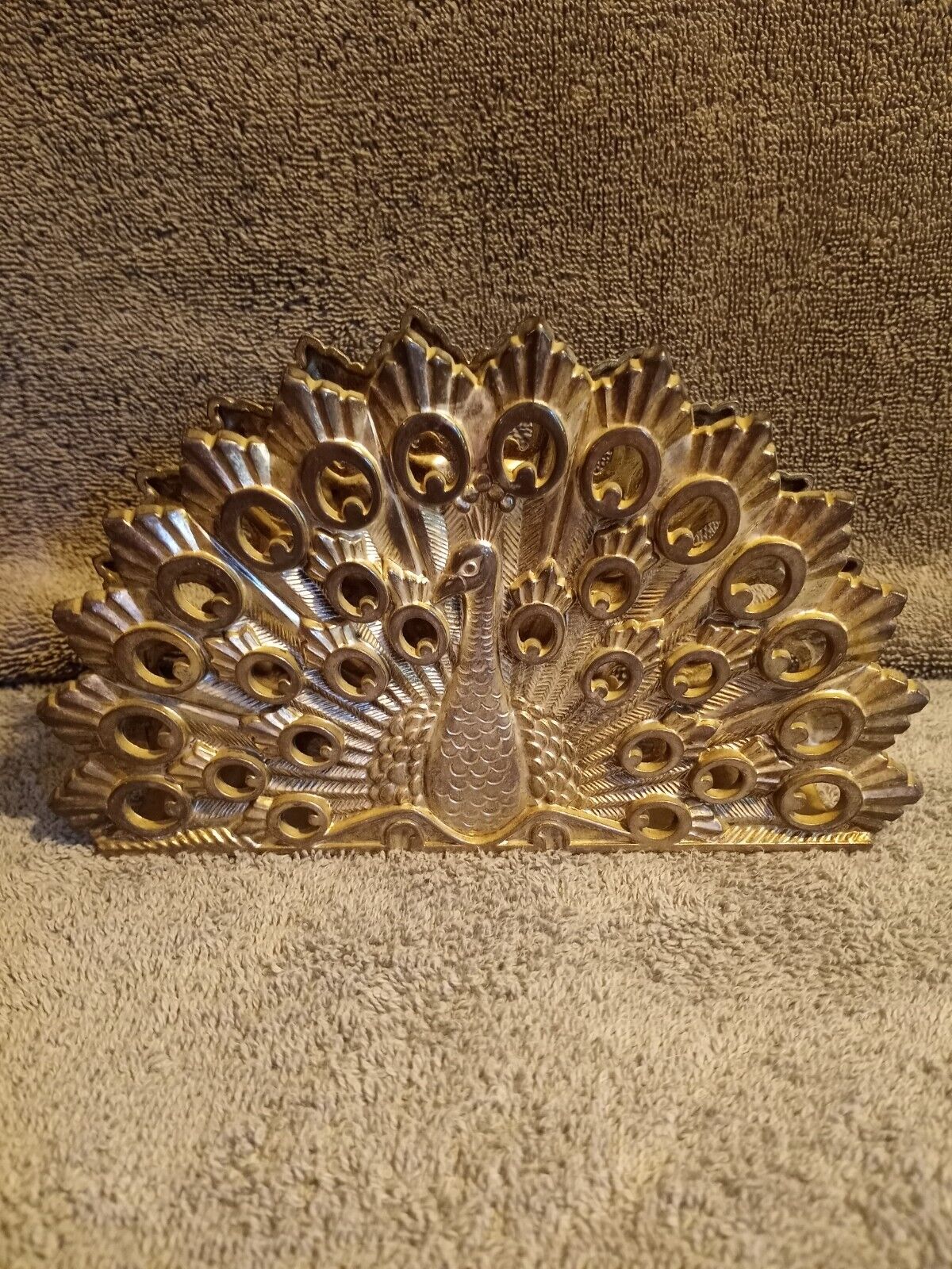 Vintage Godinger Peacock Silverplated Napkin Holder Made In Italy