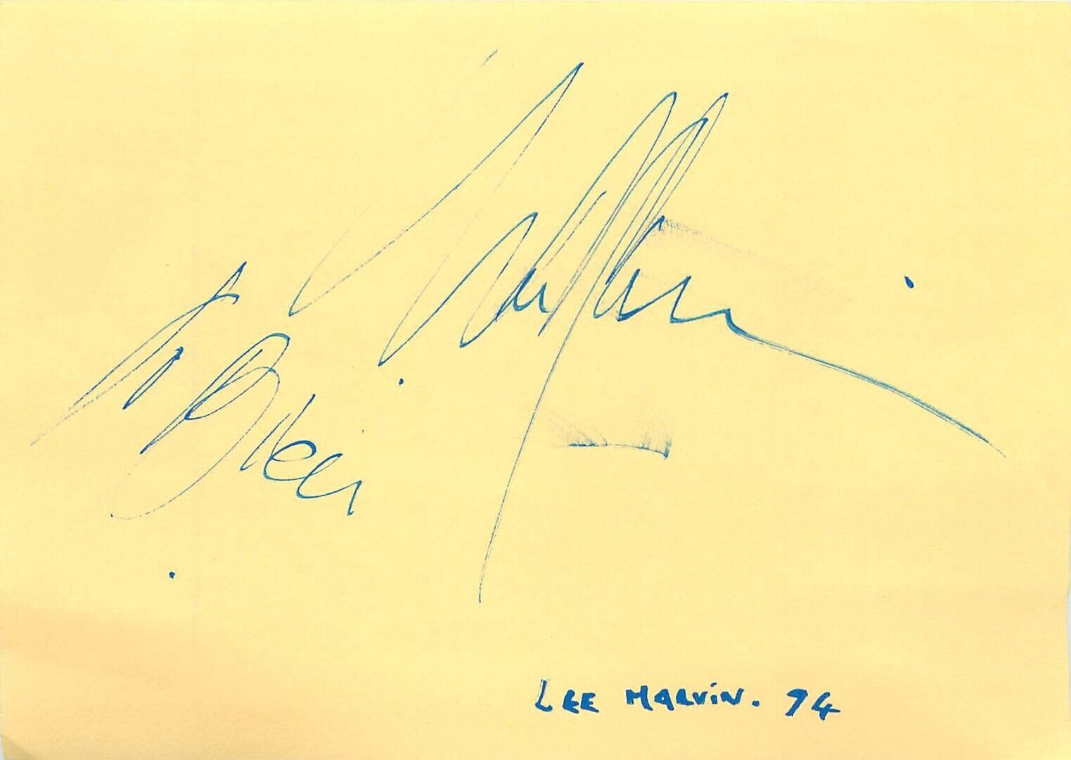 Vintage Signed Autograph Cut - American Actor - Lee Marvin