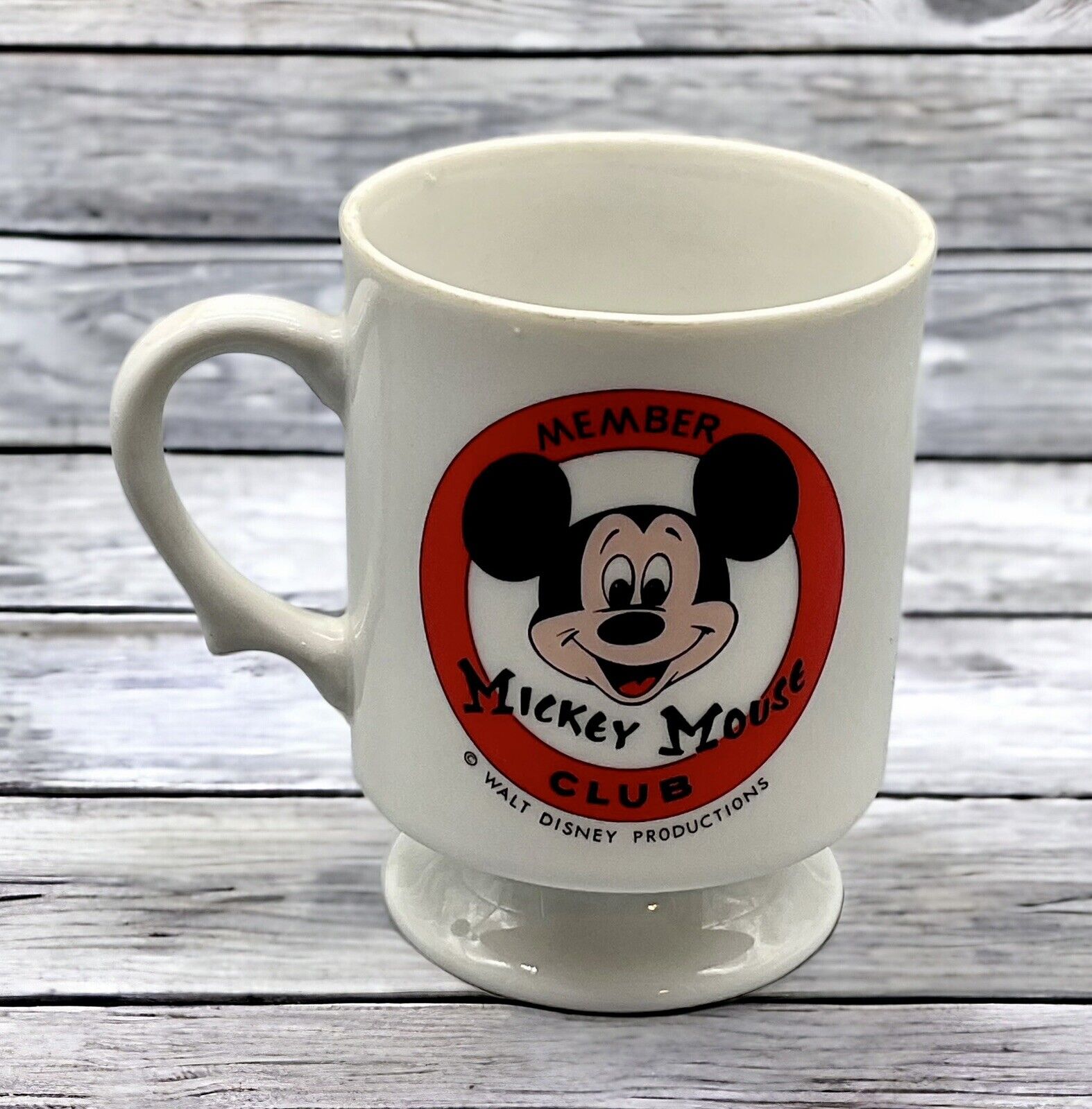 Vintage Walt Disney Productions Mickey Mouse Club Member Coffee Cup Mug Japan
