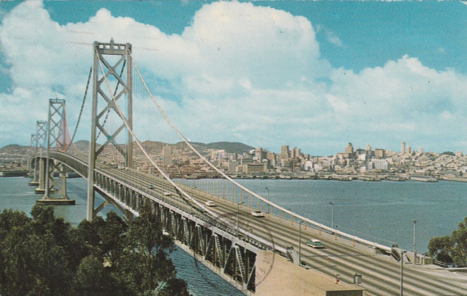 Vintage Postcard San Francisco Oakland Bay Bridge California CA