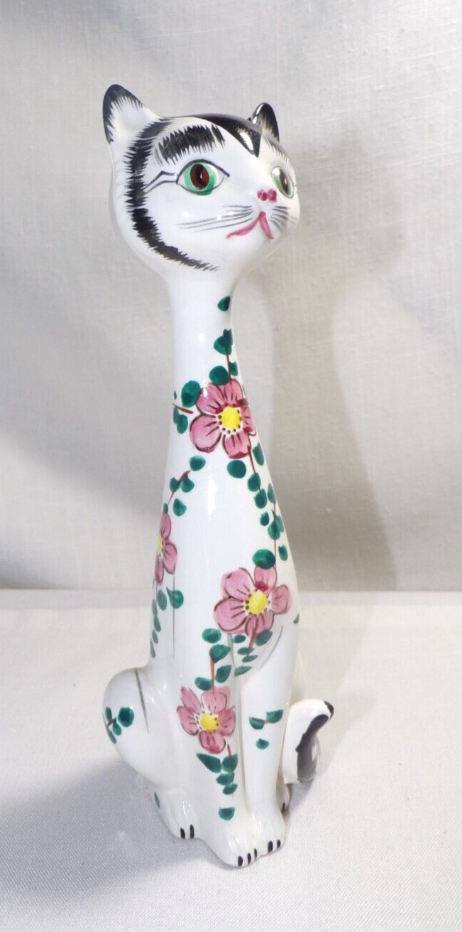 CaT VTG Embassy Japan Hand Painted Long Neck  Cat 9.25\