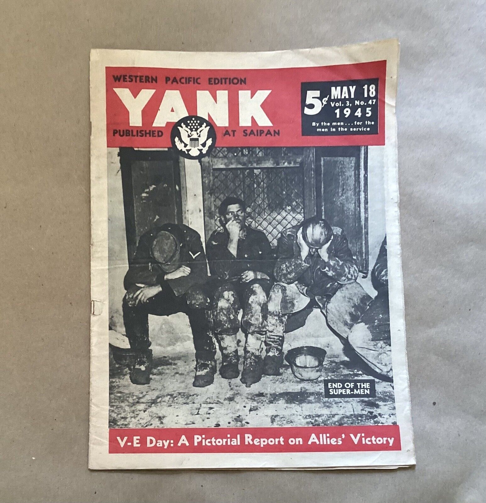 WWII Yank Western Pacific Edition Magazine, May 18, 1945, Vol. 3, No. 47, Saipan