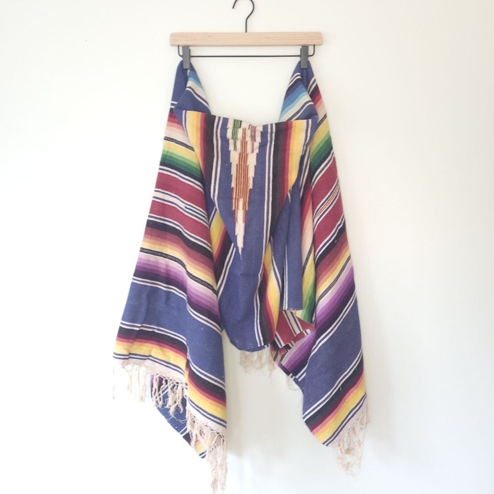 1920s Native American Saltillo Serape Hand Woven Mexican Blanket Fine Wool Linen
