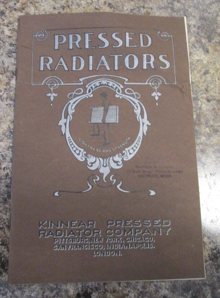 antique Kinnear Pressed Radiator Co brochure stamped Detroit MI