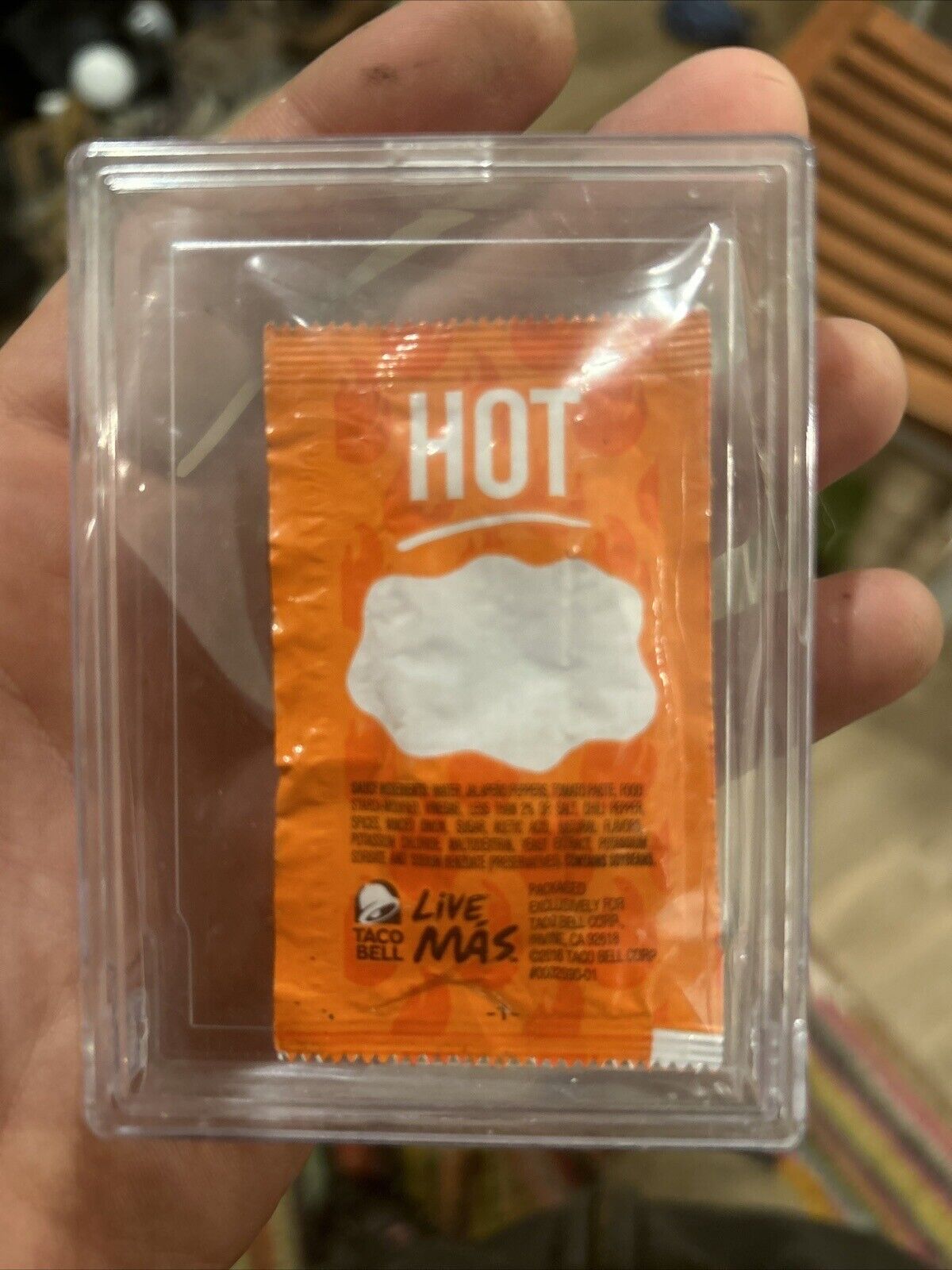 EMPTY SEALED DEFECTIVE Taco Bell Hot Sauce Single Packet AND ERROR BLANK *rare*