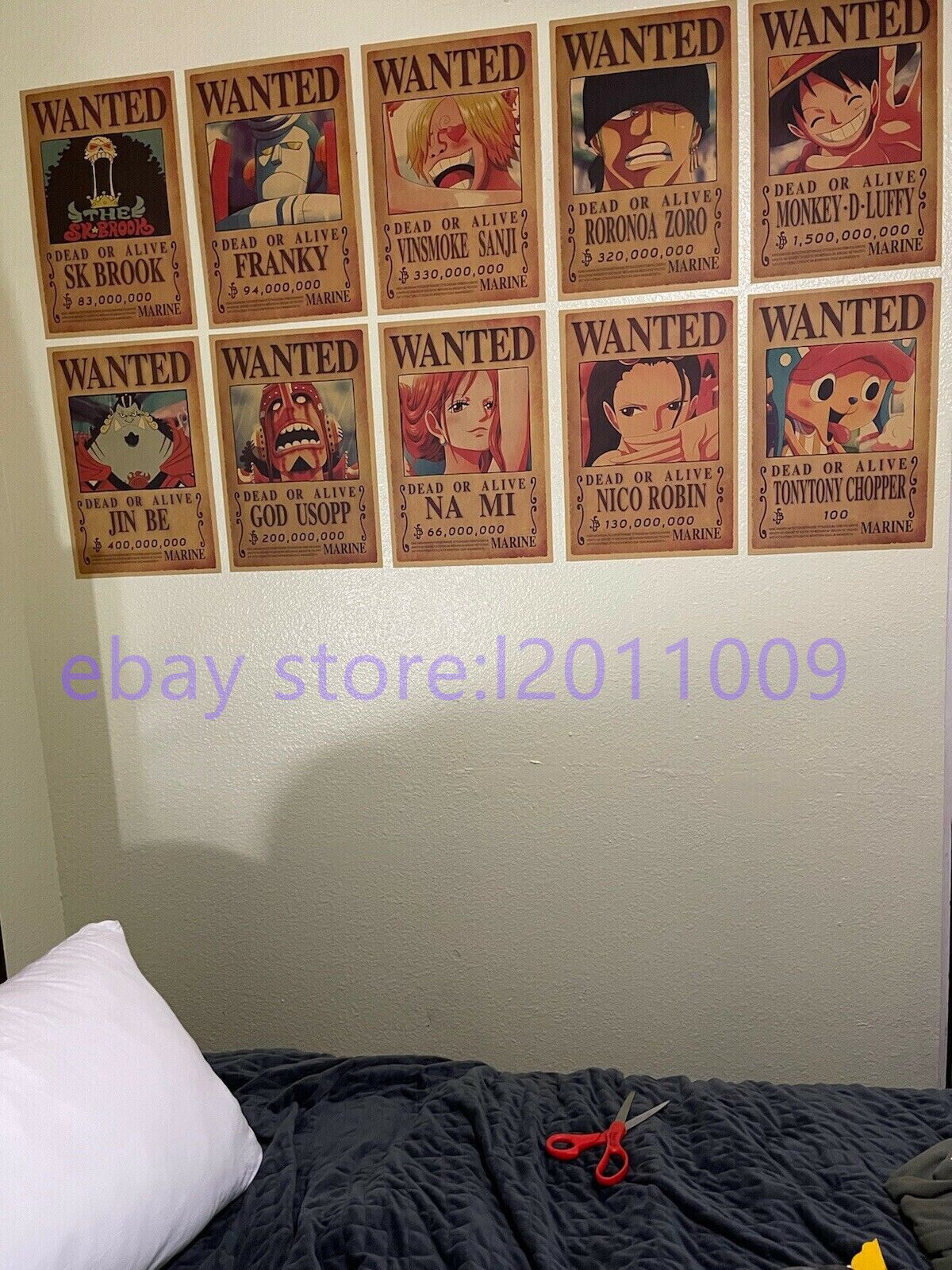 Anime One Piece Pirates Wanted Poster 16.5\