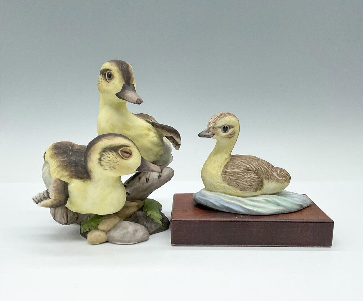 Vintage BOEHM S/2 Figurines #400-79 & #234 Ducks Mallards Canadian Gosling 1978 