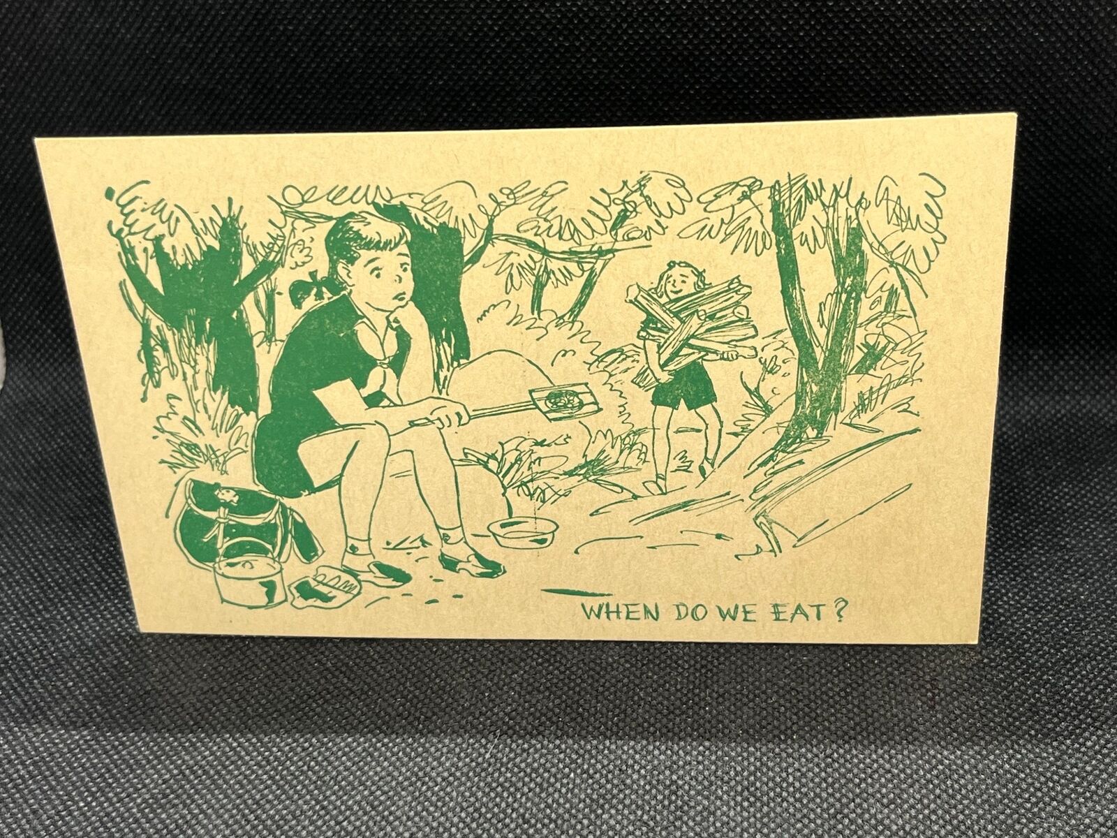 1947-1948 GIRL SCOUT CAMP POSTCARD \