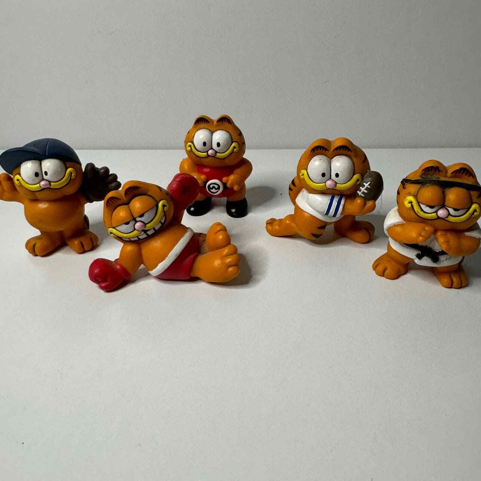 Vintage Garfield Lot Of 5 Figures 1978-1981 Sports Theme Garfield Cat