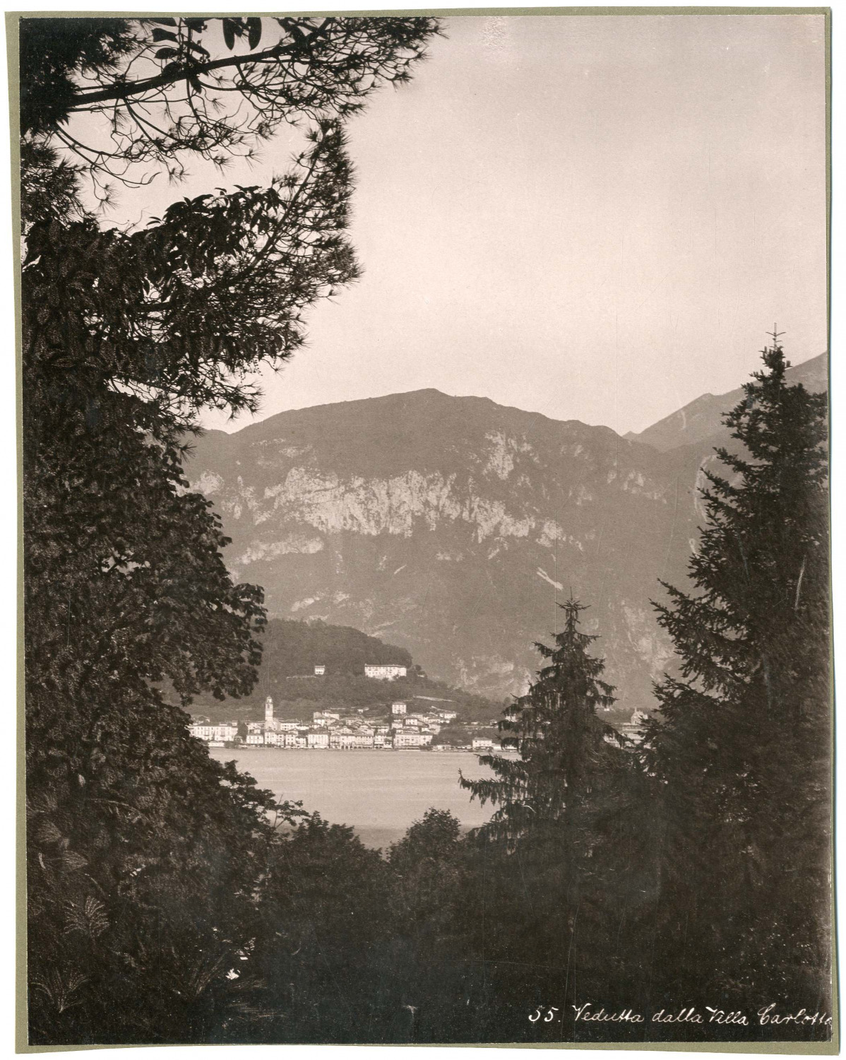 Italy, View from Villa Carlotta Vintage Print, Photomechanical 21x27 