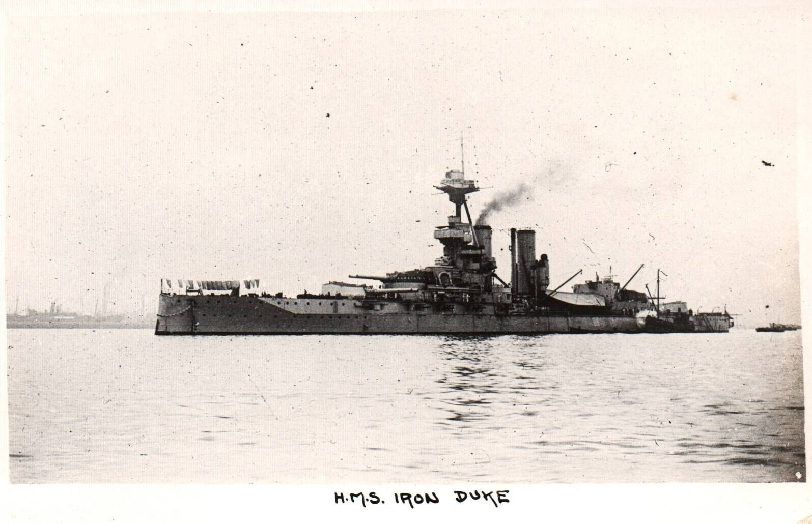 British Royal Navy HMS Iron Duke (2) - RPPC Photo WWI  c1910s