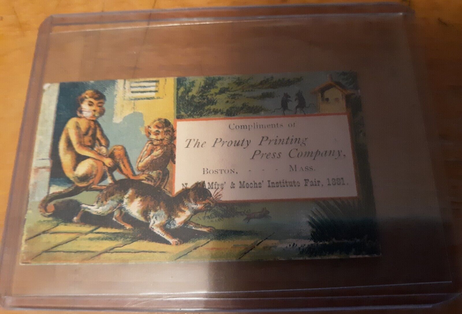 *RARE* Vintage Victorian Anthropomorphic Cat The Prouty Printing Co. Boston,Mass