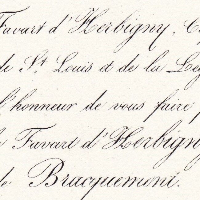 Julie Favart D\'Herbigny Meurival Aisne 1842 Adrien Aubé De Bracquemont engineer