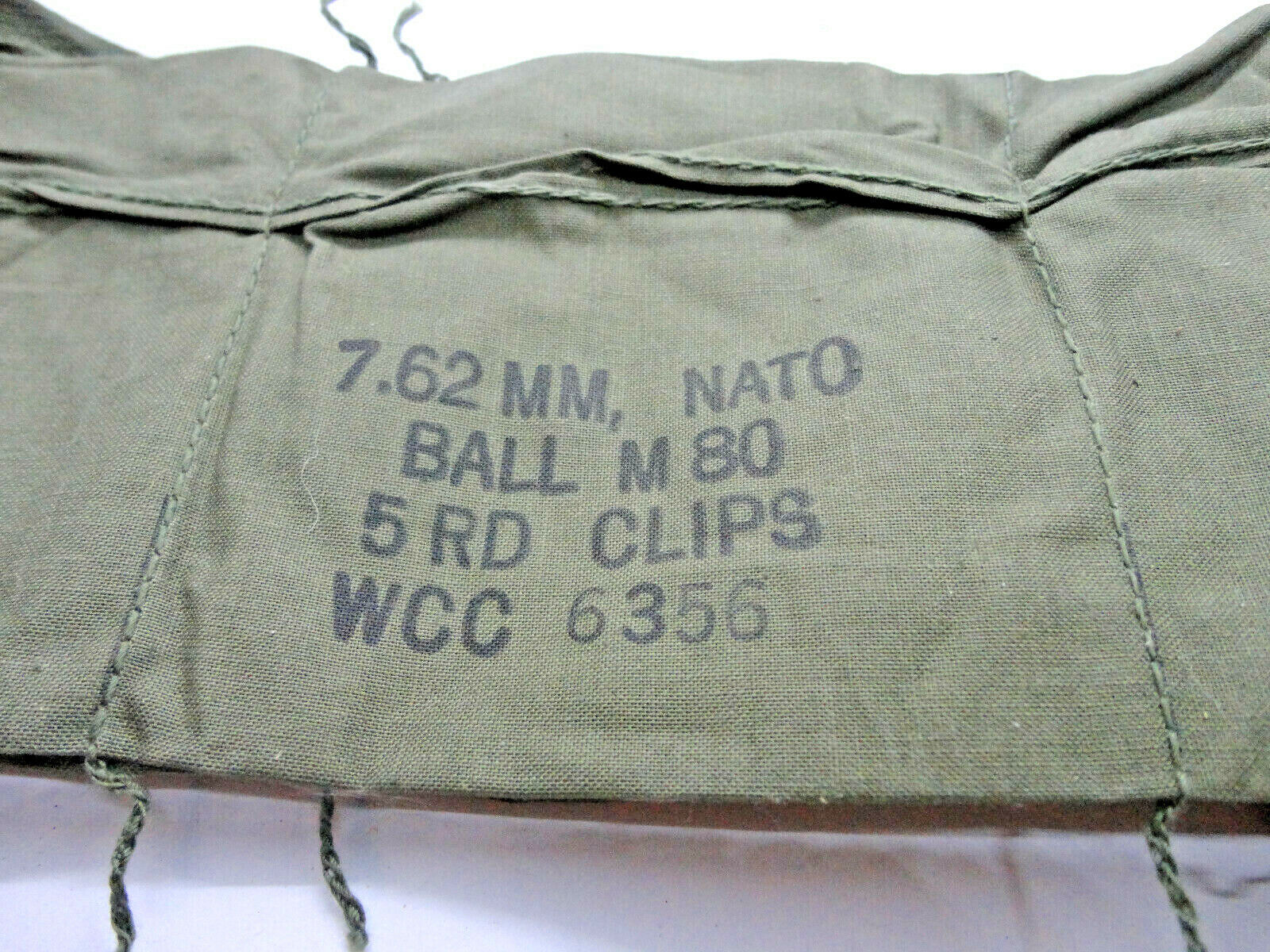 .308 7.62 Nato 6 pocket bandolier original 1960's Vietnam Era marked