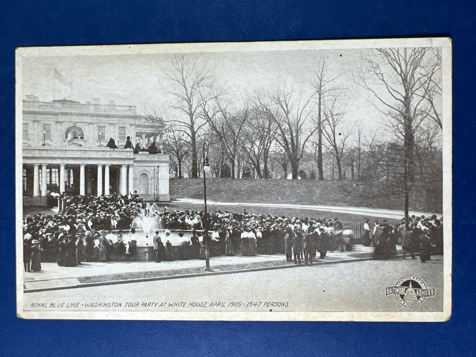 White House Tour Greetings Patriotic Antique Postcard. 1909. Balto & Ohio RR