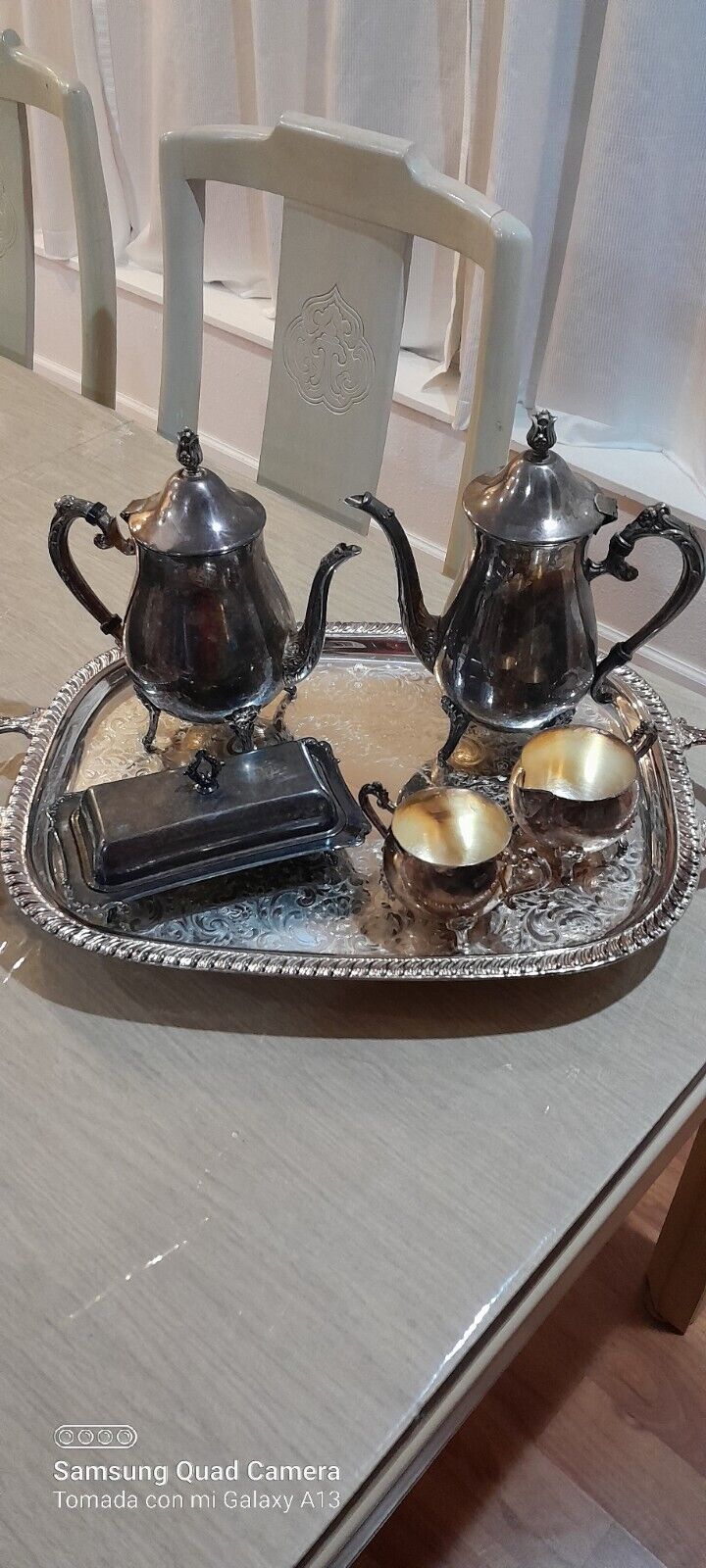 Antique Leonard Silverplate Tea Set #024