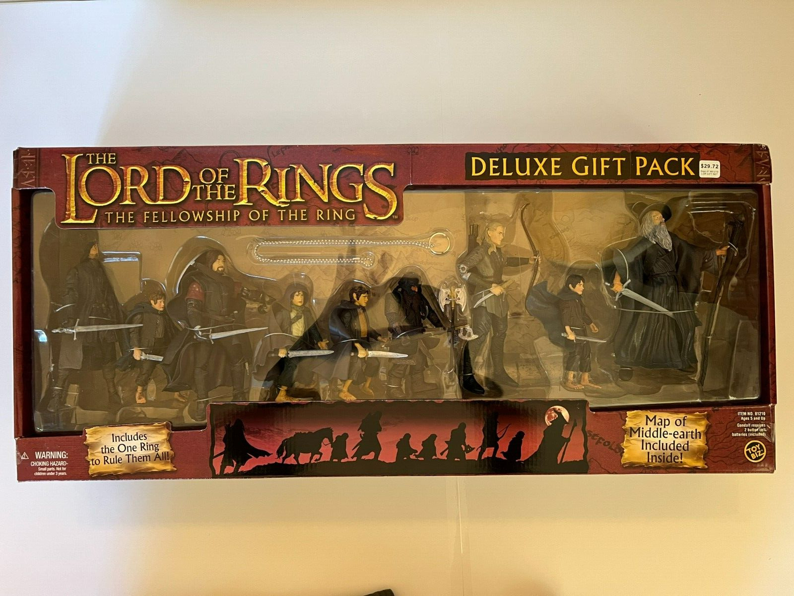 LOTR Fellowship of the Ring Deluxe Gift Pack ToyBiz 2003 Red Box Rare Unopened