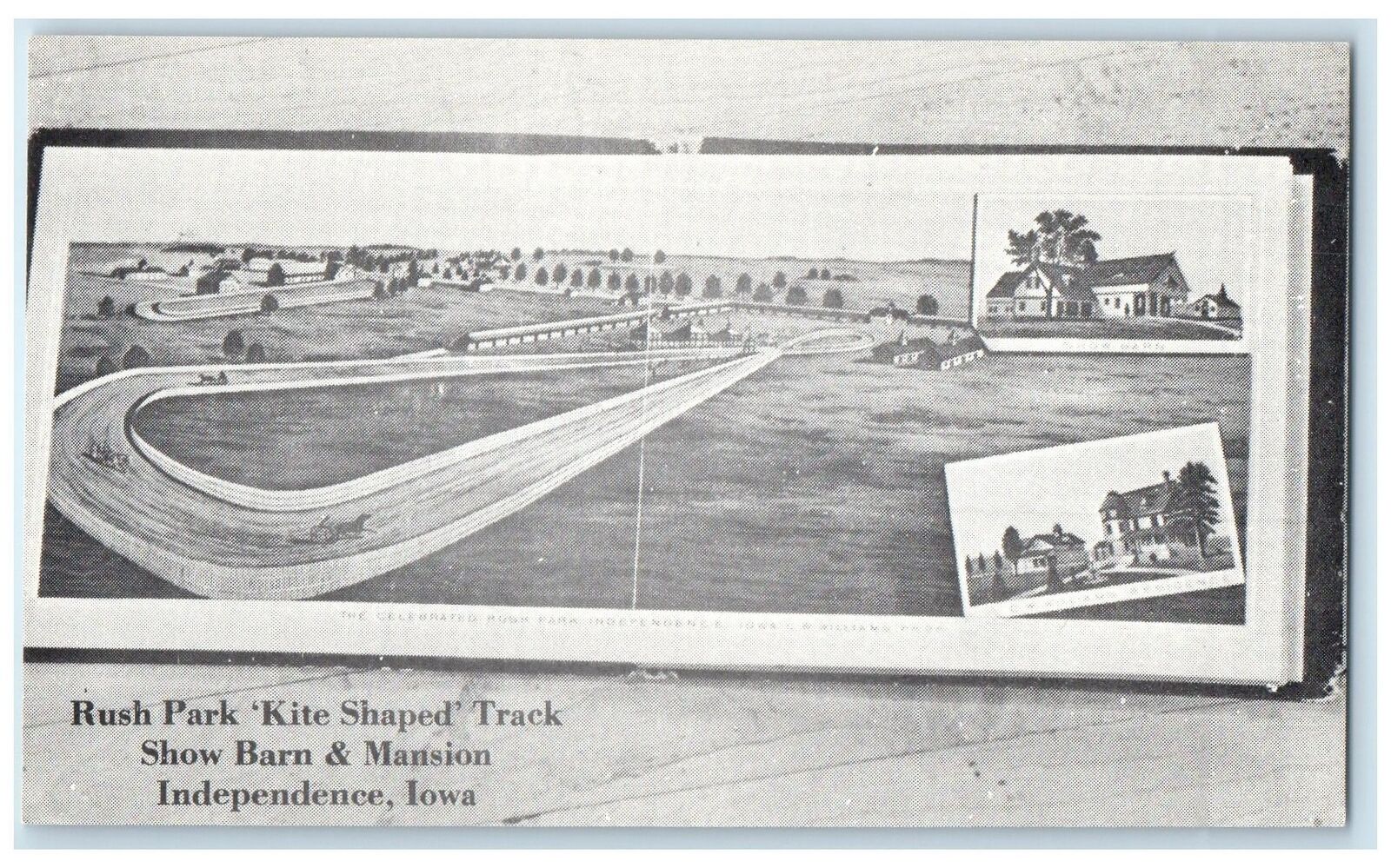 c1905's Rush Park Kite Shaped Track Scene Independence Iowa IA Unposted Postcard