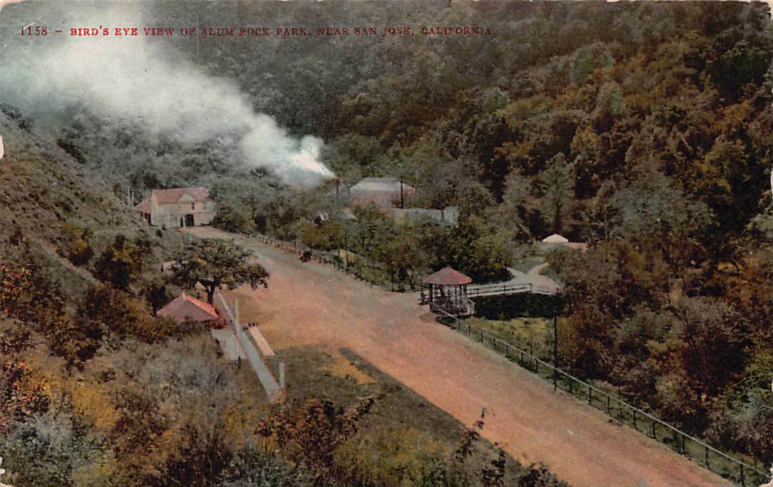 c1910s Bird\'s Eye View of Alum Rock Park, Near San Jose, California CA Postcard