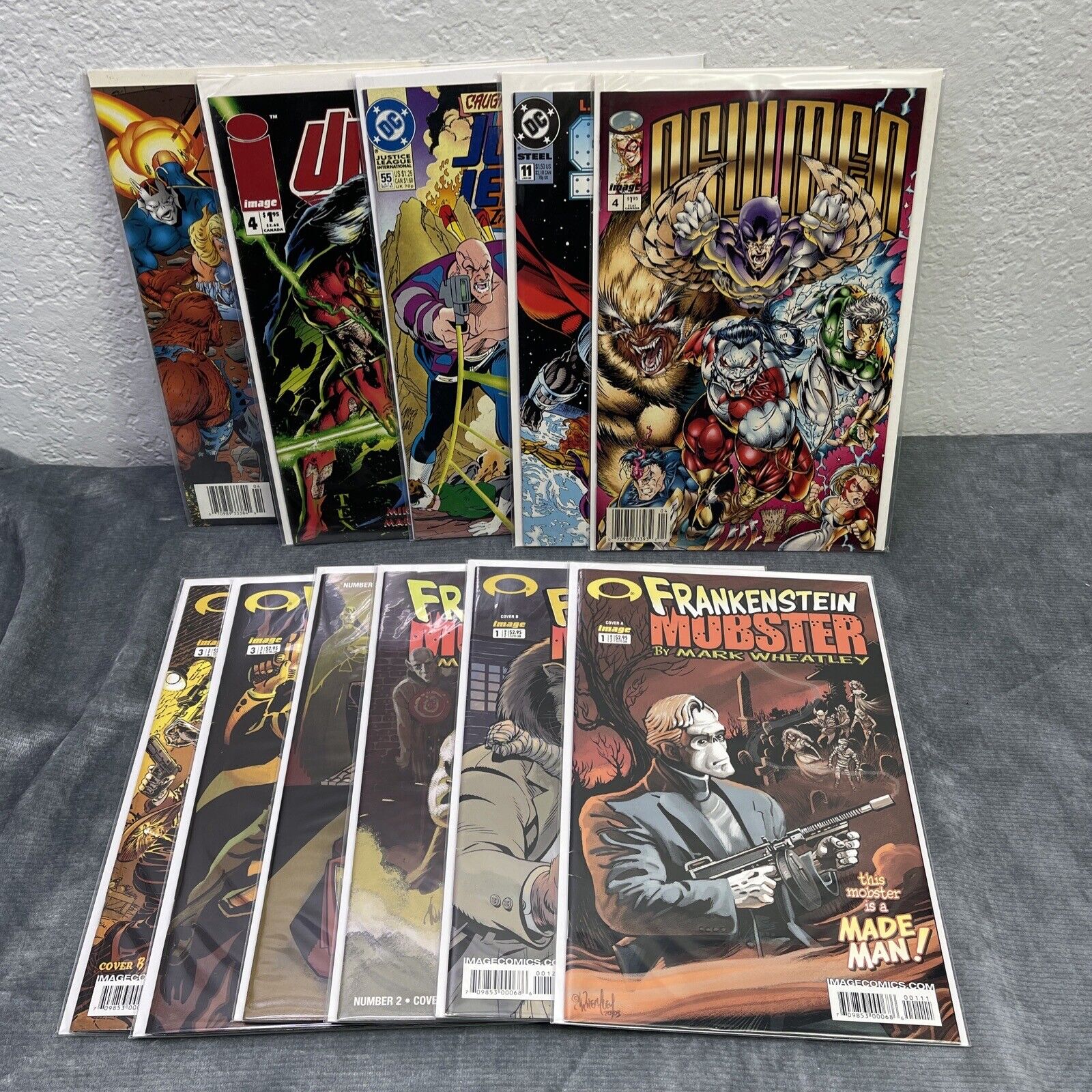 Comic Book Lot Qty 11 Newmen Steel Justice League Frankenstein Mobster Union