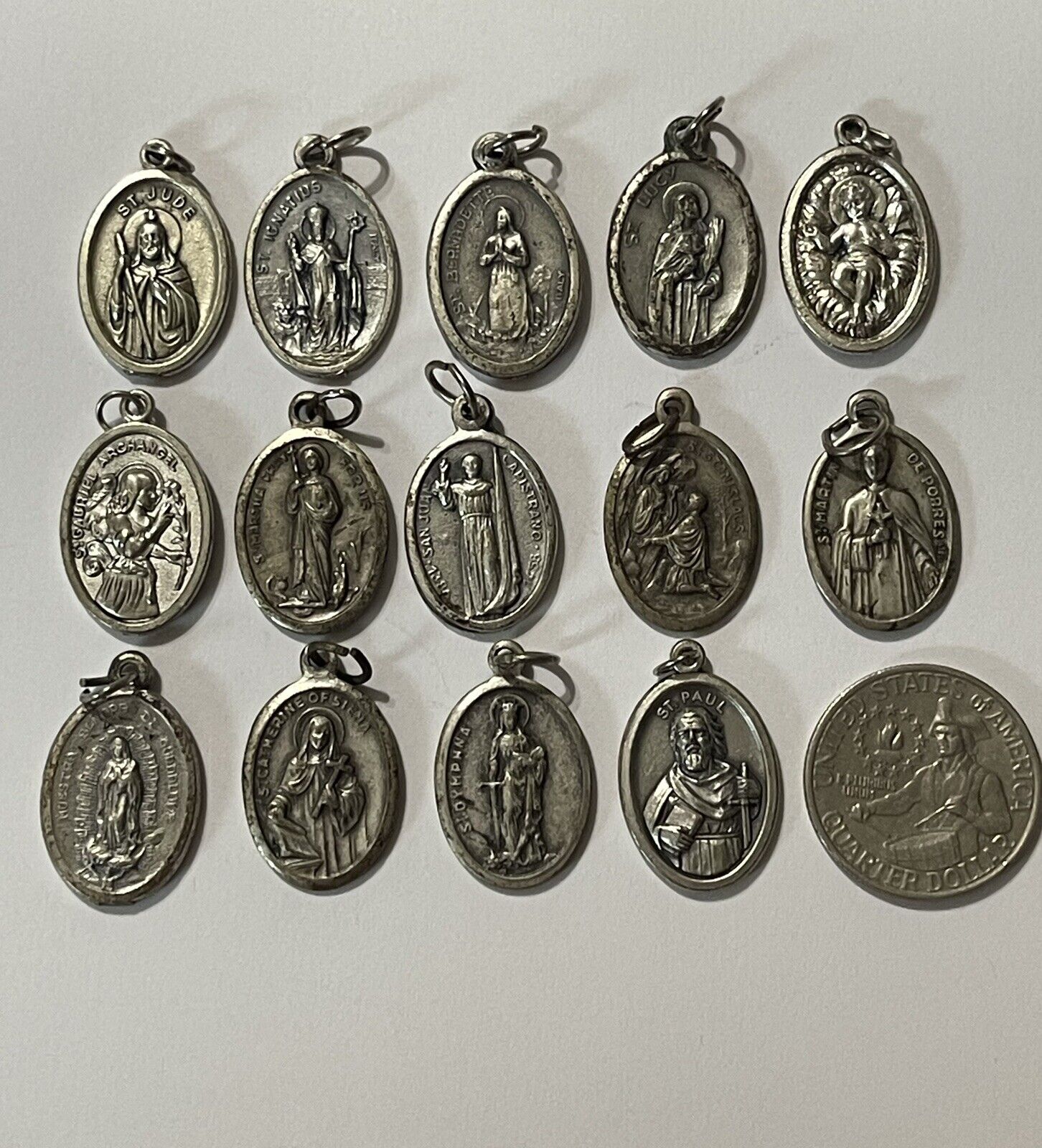 Vintage Medallions Catholic Saints Dead Stock Lot 001