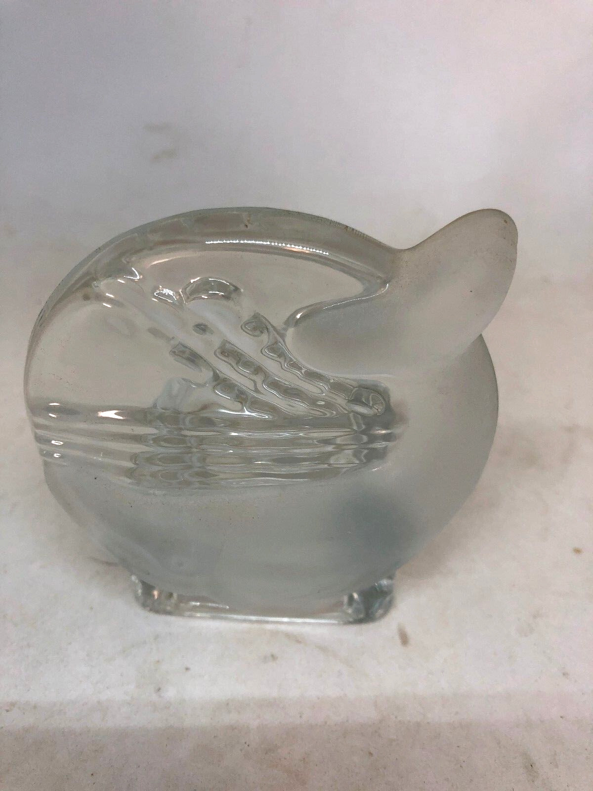 Vintage Partylite Voltive Candle Holder Glass with Frosted Whale Shape 