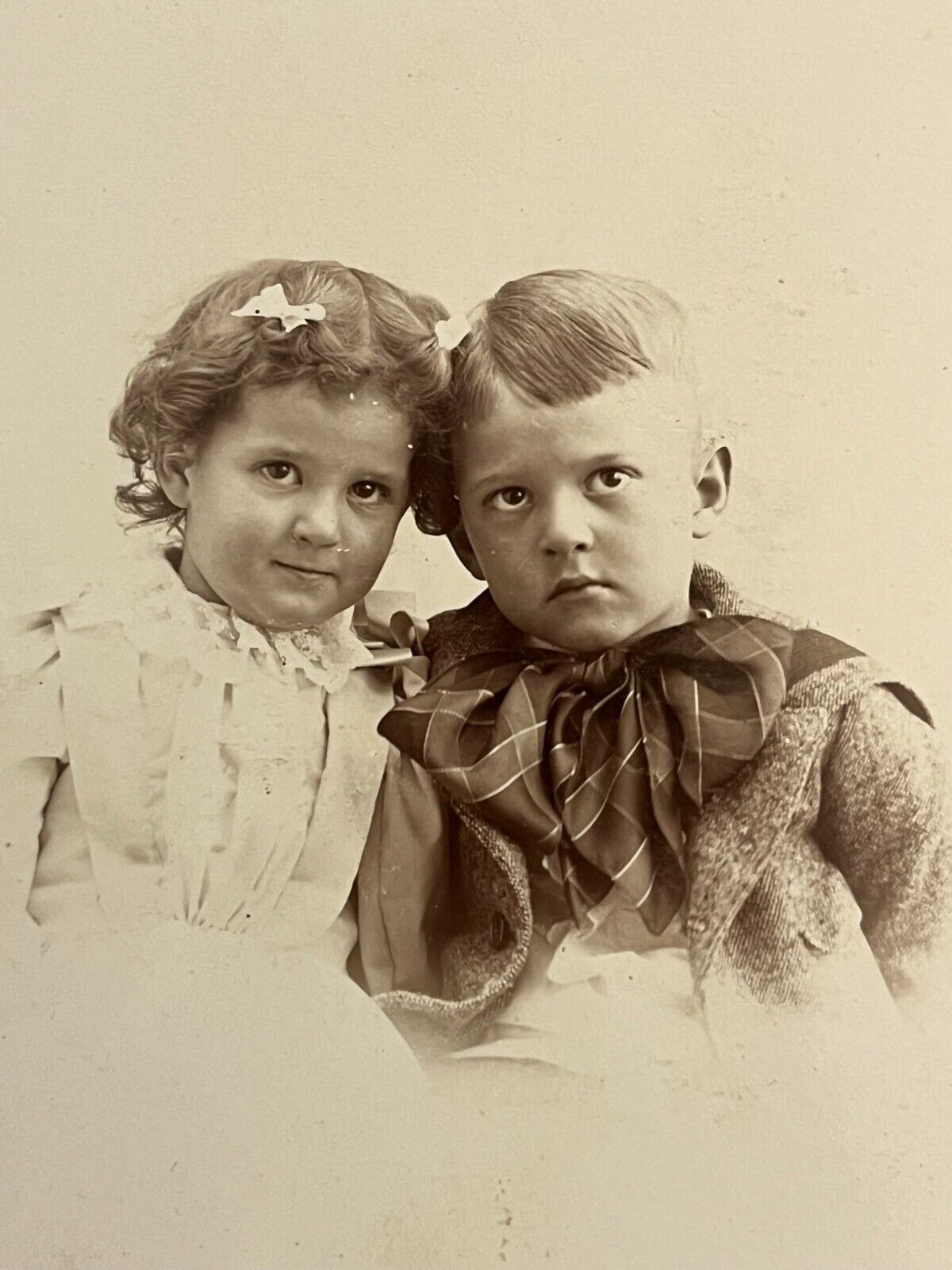 Milton Hills New Hampshire Cabinet Photo Victorian Children Boy Girl 1890's