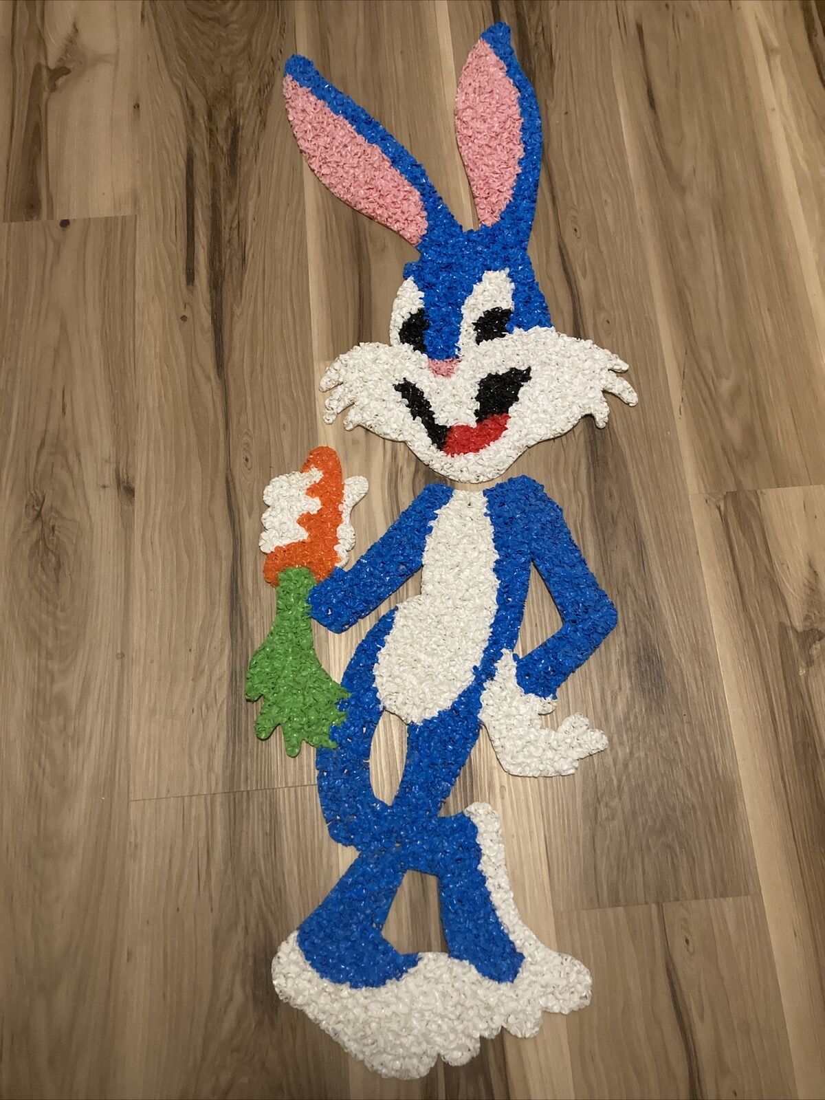 Vintage 2 Piece 40” Tall Melted Plastic Popcorn Bugs Bunny Wall Decoration