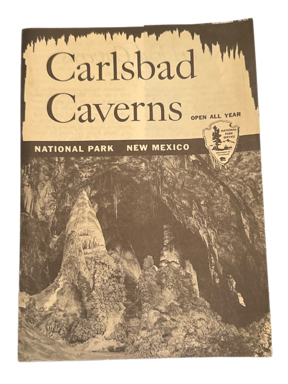 Vintage 1954 Tourism Pamphlet Carlsbad Cavern National Park New Mexico Folding