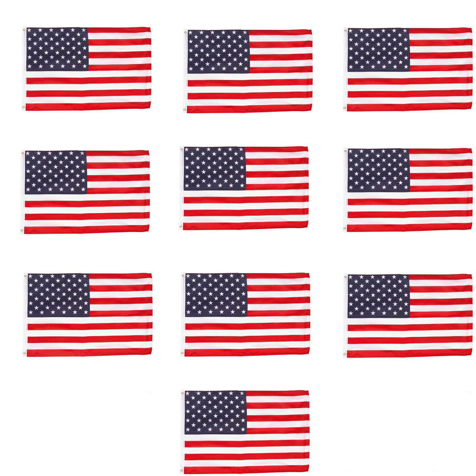 lot 10 4' x 6' ft. USA US American Flag Stars Grommets United States Wholesale