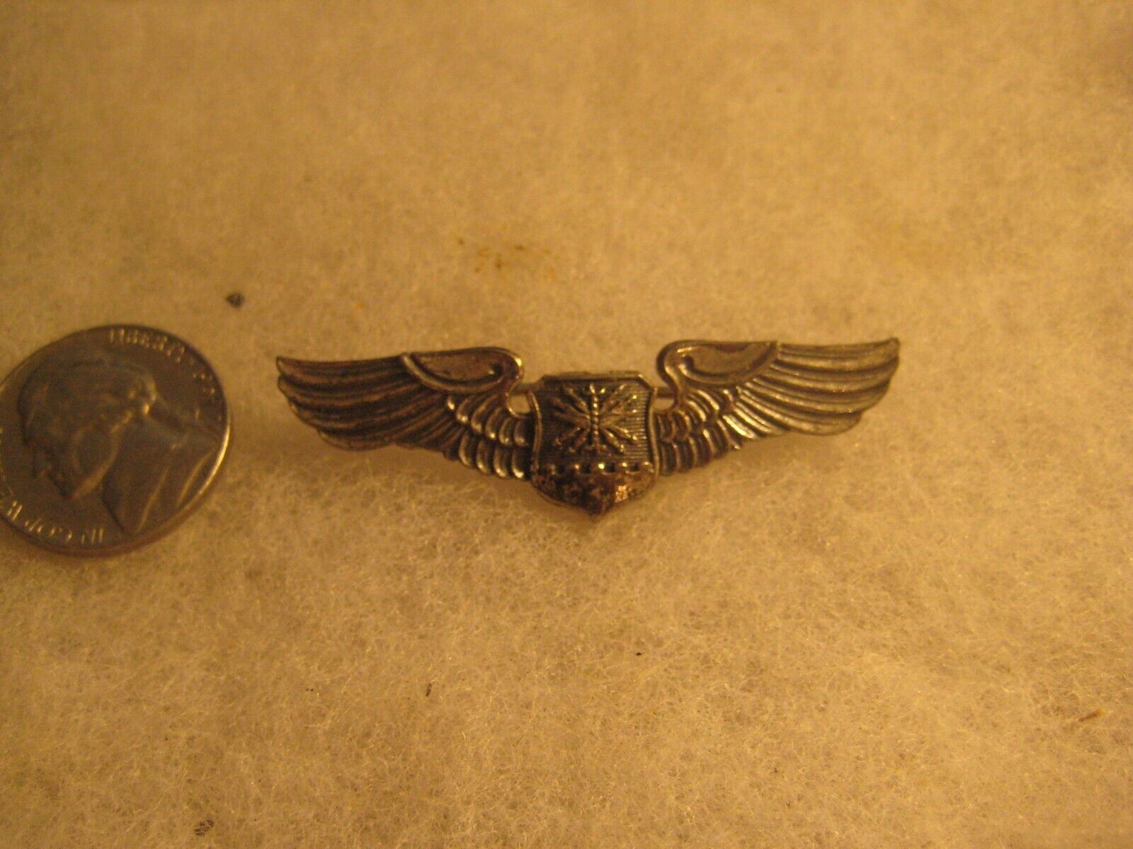 Authentic  WWII U.S. Air Force Pilot Insignia Wings Marked Vanguard