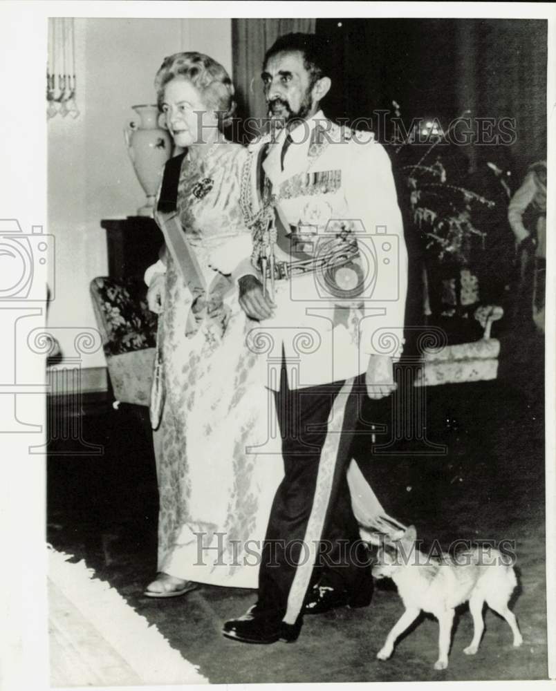 1964 Press Photo Emperor Haile Selassie & first lady of Germany Frau Luebke