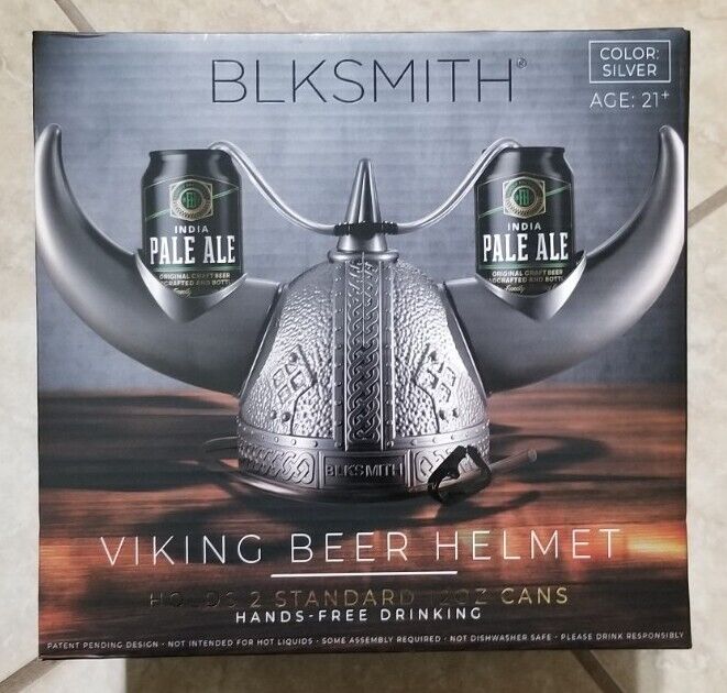 BLKSMITH Silver Viking Beer Helmet
