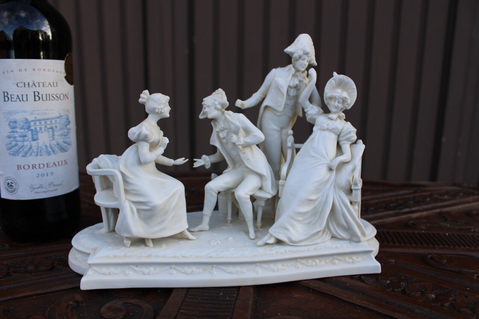 German Scheibe alsbach marked bisque porcelain group statue romantic decor