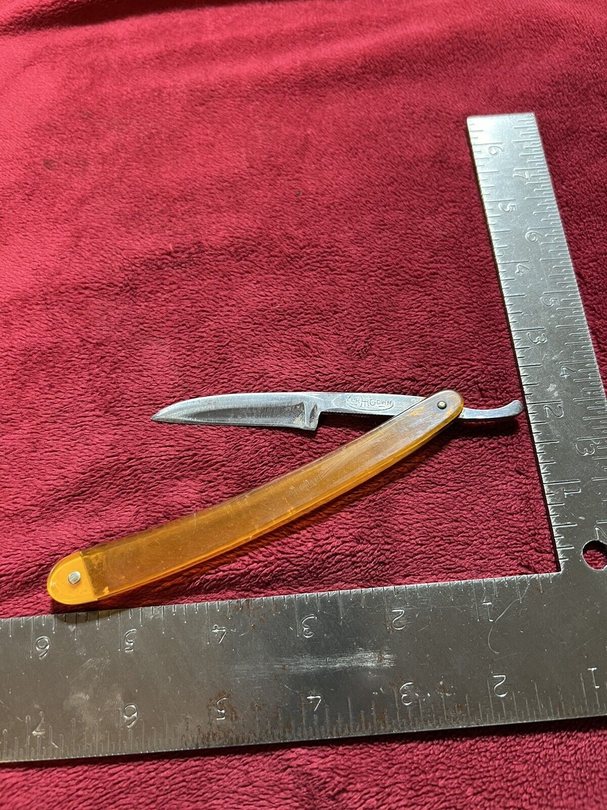 Vintage Our Own Straight Razor with Amber Sides and Altered Blade.