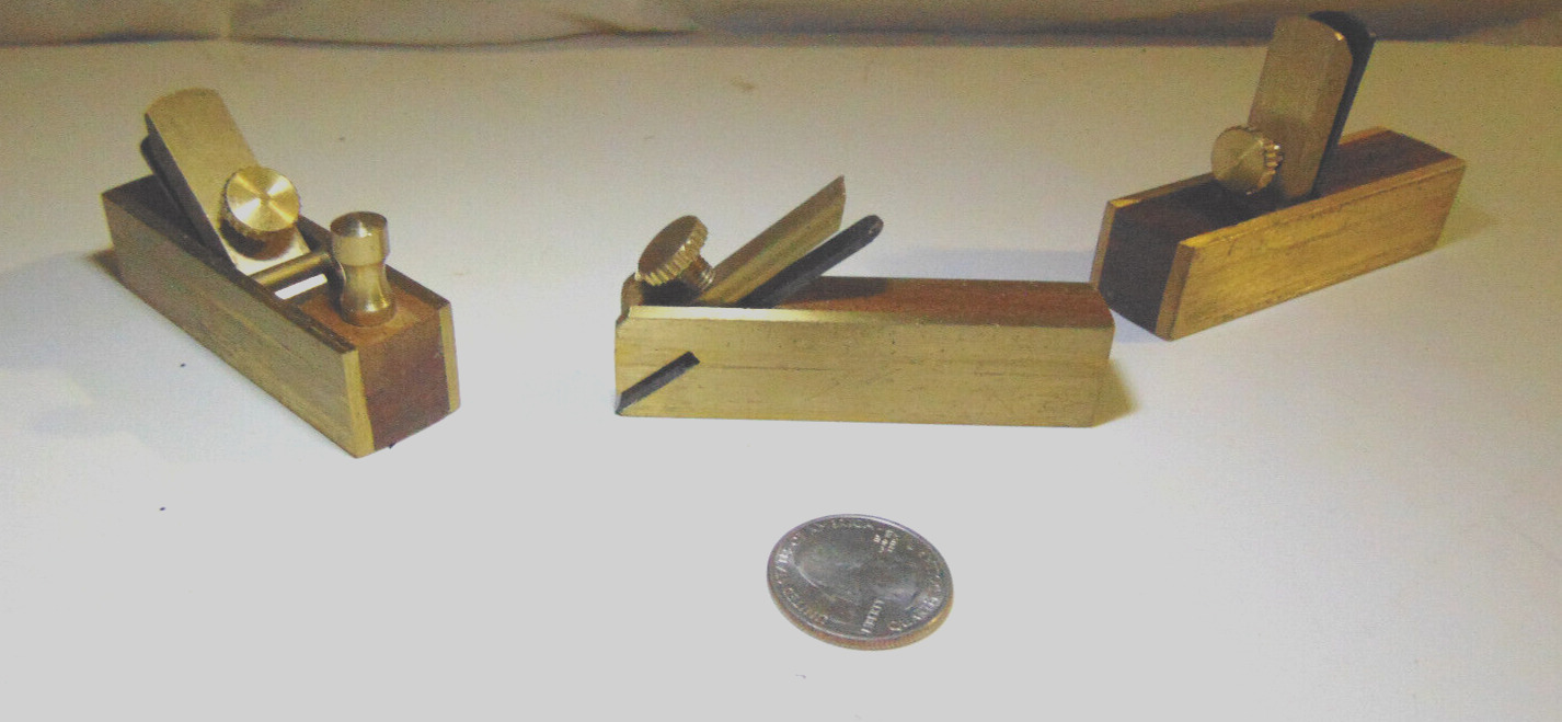 3 Vintage Miniature Wood Block Plane Paper Weights