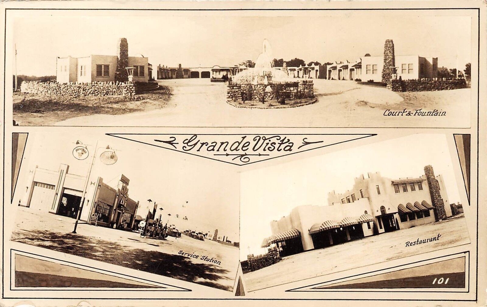 E47/ Benton Harbor Michigan RPPC Postcard 1938 Grande Vista Motel Restaurant 3V