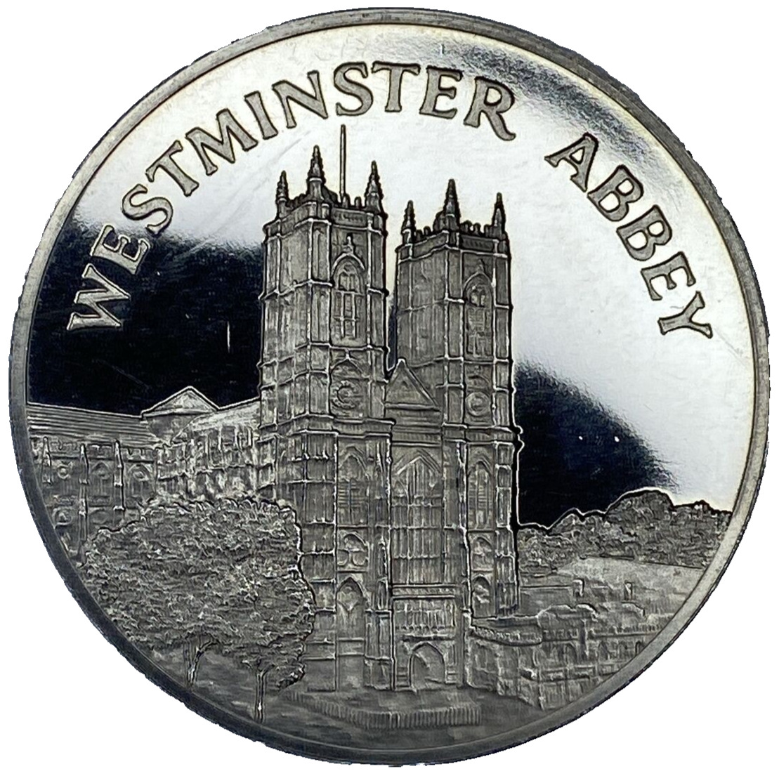 1985 Westminster Abbey London Landmarks Proof High Relief 39mm Medal/Capsule VTG