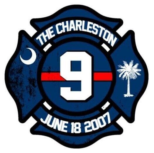 2 Inch 3M-Reflective The Charleston 9 Nine Fire Department Maltese Cross Sticker