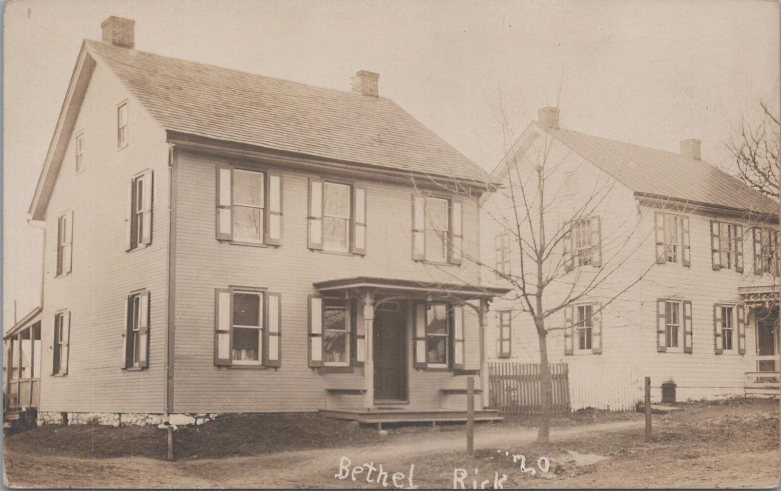 RPPC Postcard View Street and House Bethel PA 